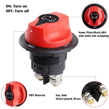 Διακόπτης αποσύνδεσης μπαταρίας, 12V DC, 50–300A, για αυτοκίνητα, RV, γιοτ, πλοία και φορτηγά