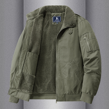 FIELDRAMS pamučni kaput s flis podstavom, zip, rever, bočni džepovi