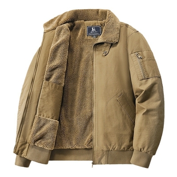 FIELDRAMS pamučni kaput s flis podstavom, zip, rever, bočni džepovi