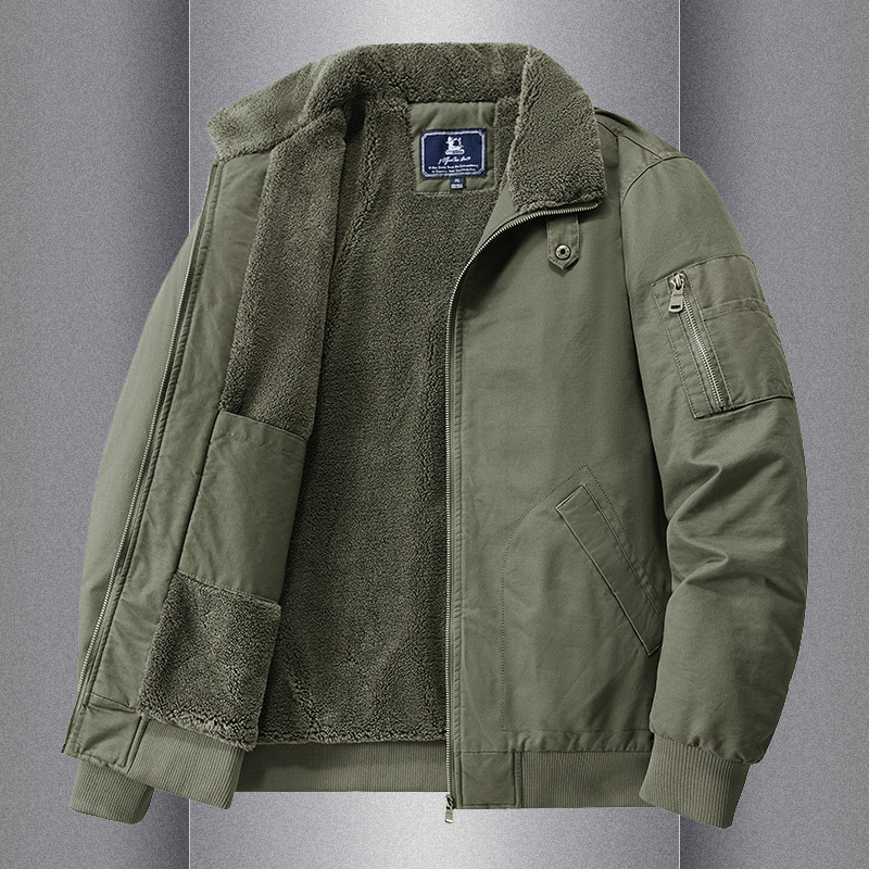 FIELDRAMS pamučni kaput s flis podstavom, zip, rever, bočni džepovi