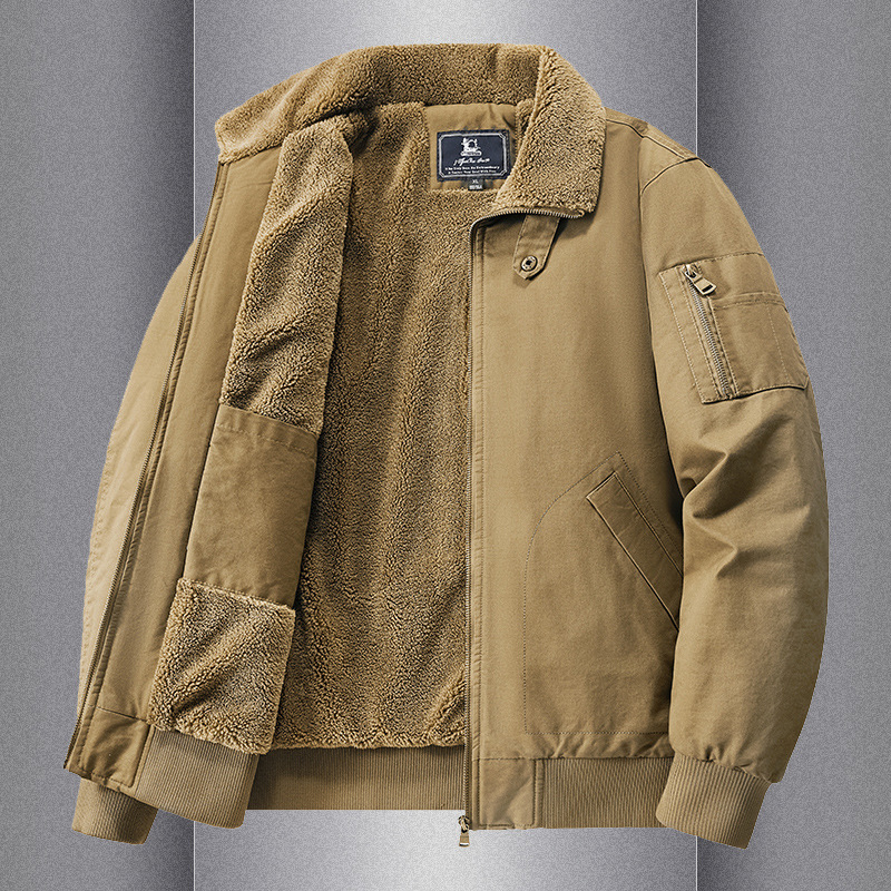 FIELDRAMS pamučni kaput s flis podstavom, zip, rever, bočni džepovi