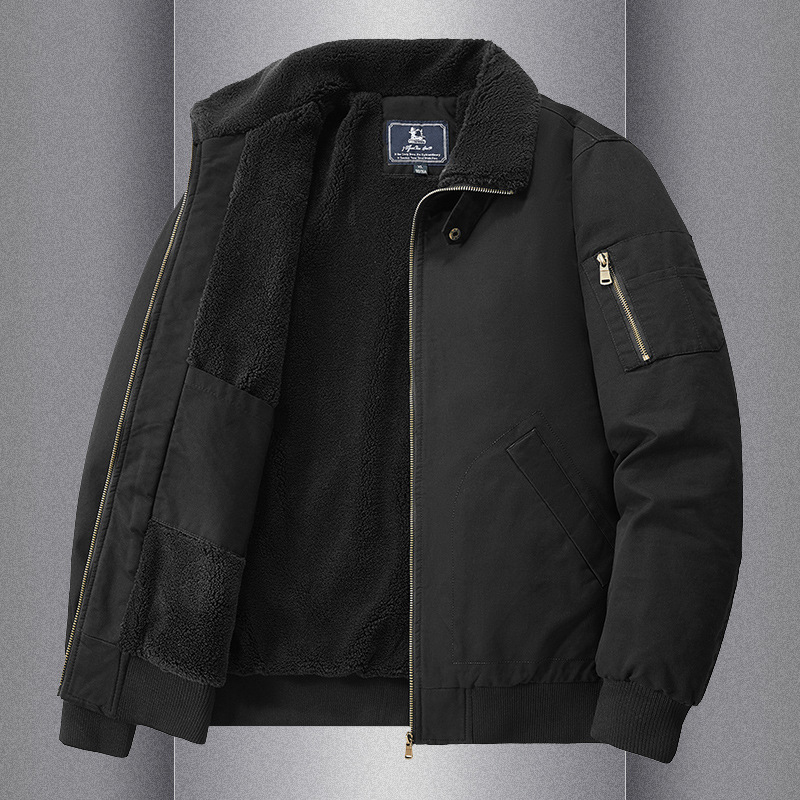 FIELDRAMS pamučni kaput s flis podstavom, zip, rever, bočni džepovi