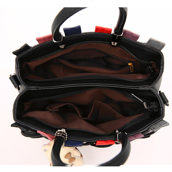 Γυναικεία τσάντα PU δέρμα, πλεκτός στιλ, οριζόντιο τετράγωνο σχήμα, κούμπωμα με γάντζο, τσέπη με φερμουάρ