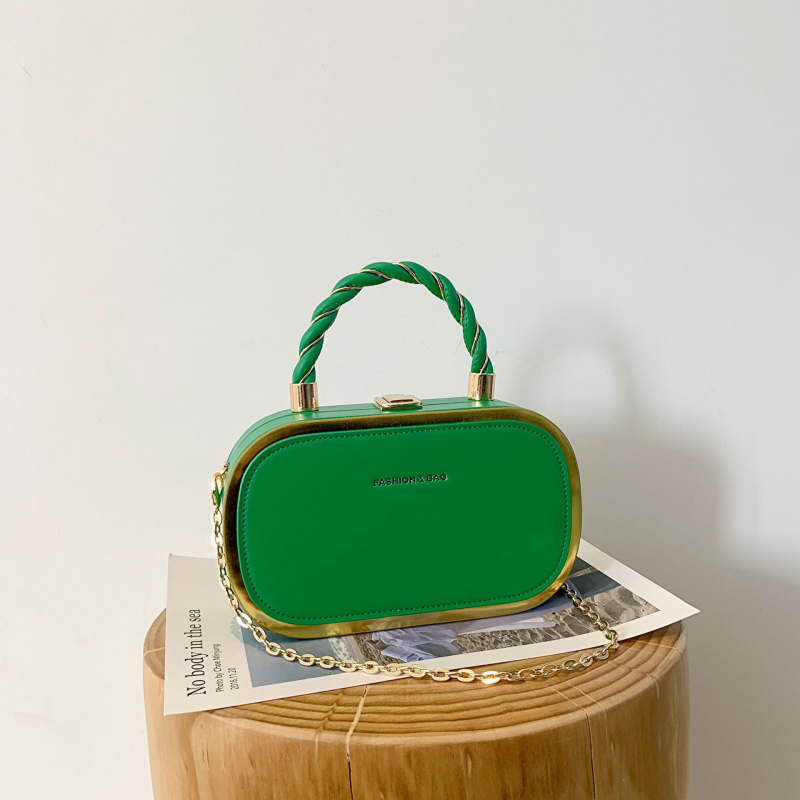 Женска чанта през кръст PU с заключваща катарама, хоризонтално правоъгълна форма, скрит джоб с цип, подплата полиестер