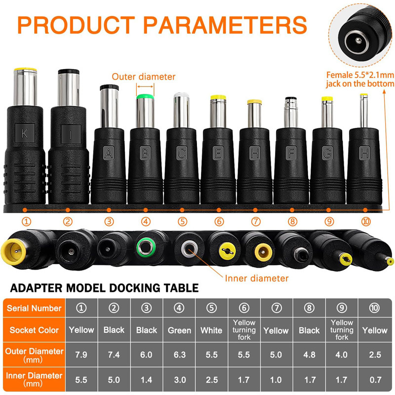 Višefunkcionalni adapter za napajanje prijenosnog računala, OEM kompatibilan, univerzalna kompatibilnost, BESIVO