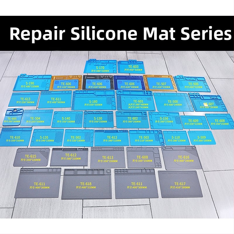 Telijia Магнитна силиконова ремонтна подложка за електроника — поддръжка на IC на дънна платка, организация на инструменти и малки винтове, мат за спояване и горещ въздух