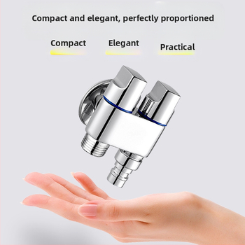 Toaletni miješalica od bakra, model 1 ulaz/2 izlaza, elektroplirani završetak, okretna ugradnja, radna temperatura 100°C