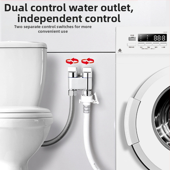 Toaletni miješalica od bakra, model 1 ulaz/2 izlaza, elektroplirani završetak, okretna ugradnja, radna temperatura 100°C