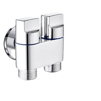 Toaletni miješalica od bakra, model 1 ulaz/2 izlaza, elektroplirani završetak, okretna ugradnja, radna temperatura 100°C