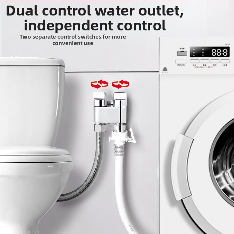 Кран за тоалетна от мед, модел 1 вход/2 изхода, електроплакиране, въртящ се монтаж, работна температура 100 °C