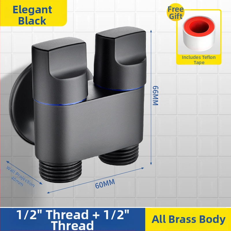 Toaletni miješalica od bakra, model 1 ulaz/2 izlaza, elektroplirani završetak, okretna ugradnja, radna temperatura 100°C