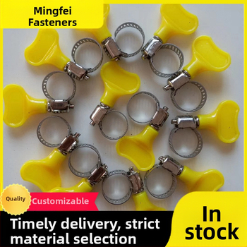 Spona za crijevo od nehrđajućeg čelika s plastičnom ručkom, nominalni promjer 10–16 mm, promjer fiksacije 16 mm, za auto i brodsku industriju, Mingfei Fastener