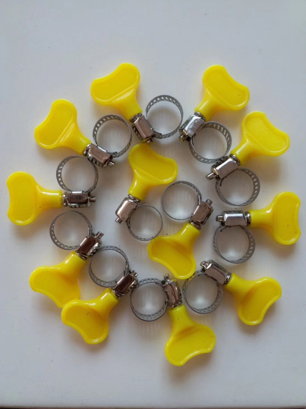 Spona za crijevo od nehrđajućeg čelika s plastičnom ručkom, nominalni promjer 10–16 mm, promjer fiksacije 16 mm, za auto i brodsku industriju, Mingfei Fastener