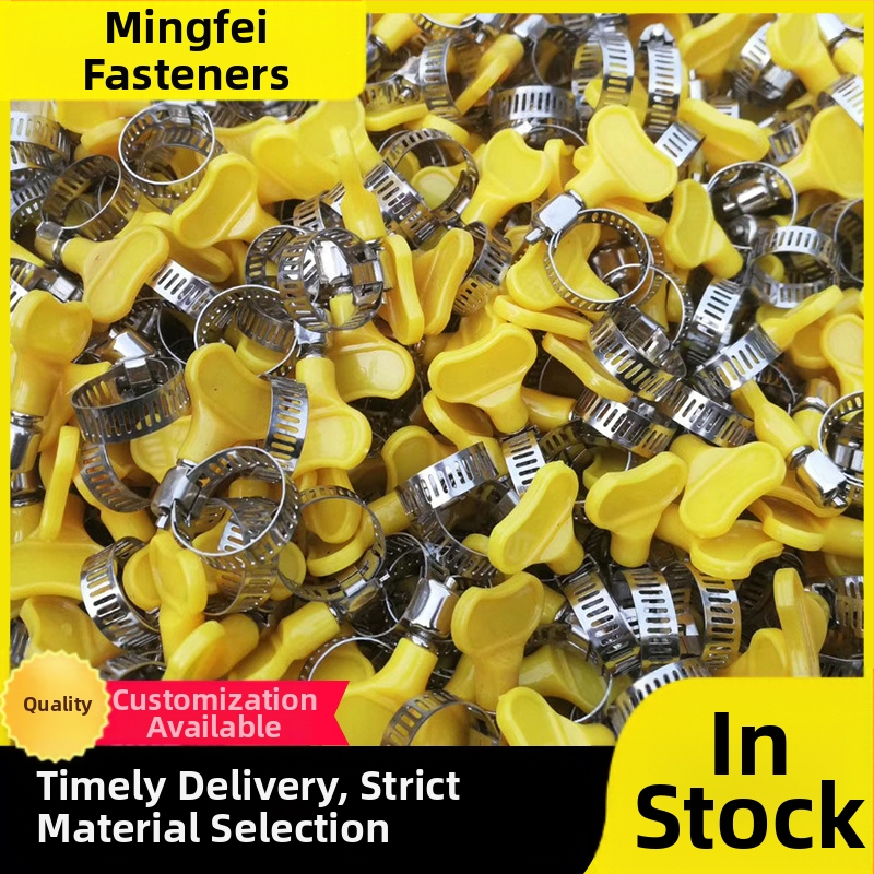 Spona za crijevo od nehrđajućeg čelika s plastičnom ručkom, nominalni promjer 10–16 mm, promjer fiksacije 16 mm, za auto i brodsku industriju, Mingfei Fastener