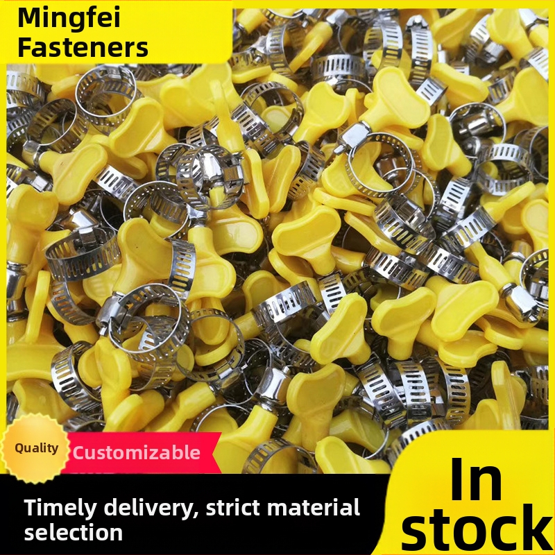 Spona za crijevo od nehrđajućeg čelika s plastičnom ručkom, nominalni promjer 10–16 mm, promjer fiksacije 16 mm, za auto i brodsku industriju, Mingfei Fastener