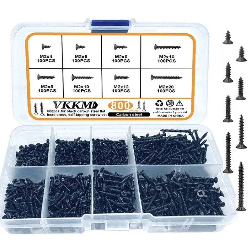Комплект безглавни машинни винтове в кутия: винтове с вътрешен шестограмен профил, винтове с изпъкнал край и гайки; материал 304 неръждаема стомана / въглеродна стомана, клас 4.8, GB стандарт