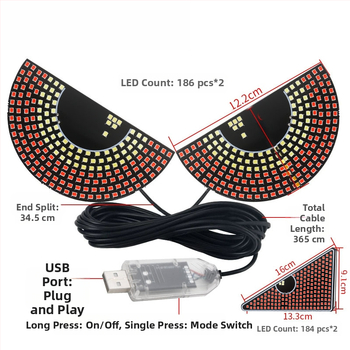 USB φως για το κάλυμμα καθρέπτη οδήγησης αυτοκινήτου – ABS, 5V, 1W, 0,01A, Μοντέλο 11/50
