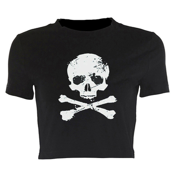 Poliestera T-krekls ar pusēm piedurknēm, viļņota kakla izgriezums, princese vēja stils