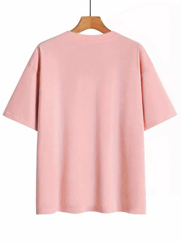 Kokvilnas T-krekls ar īsām piedurknēm, apaļā kakla izgriezums, burtiem drukāts motīvs literāri retro stilā, pavasaris 2025