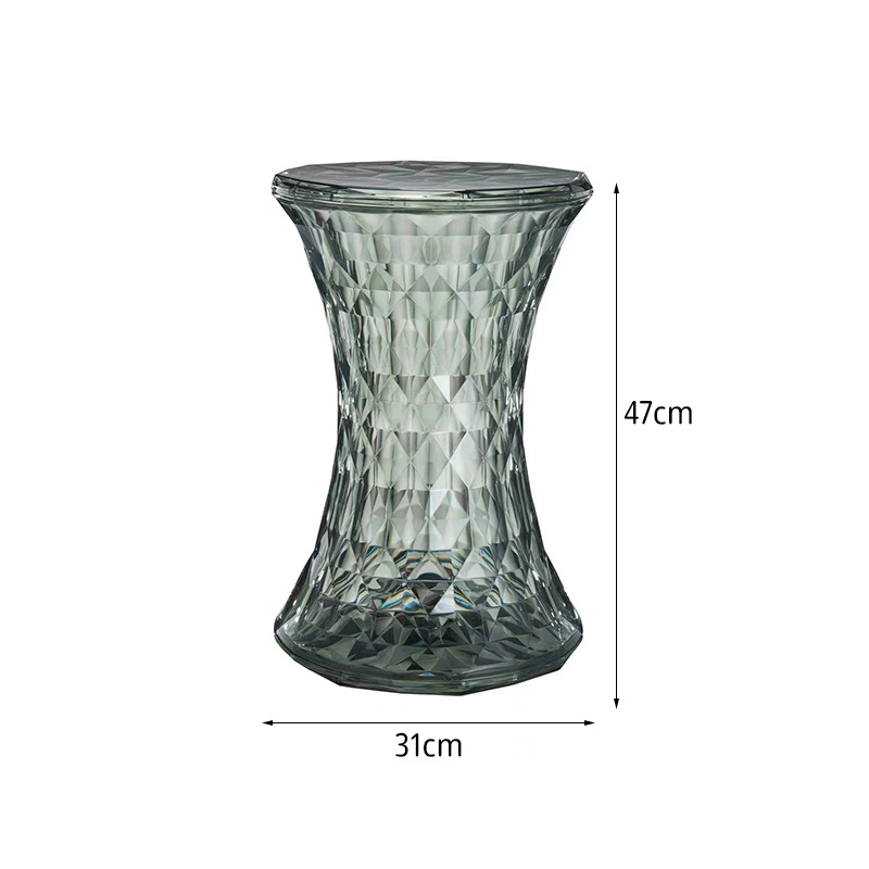 Акрилна табуретка за обувки и грим, модерен минимализъм, модел 306, пластмаса, обработка LOGO