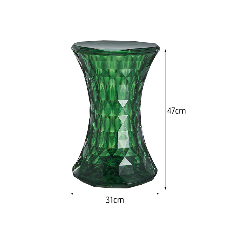 Акрилна табуретка за обувки и грим, модерен минимализъм, модел 306, пластмаса, обработка LOGO