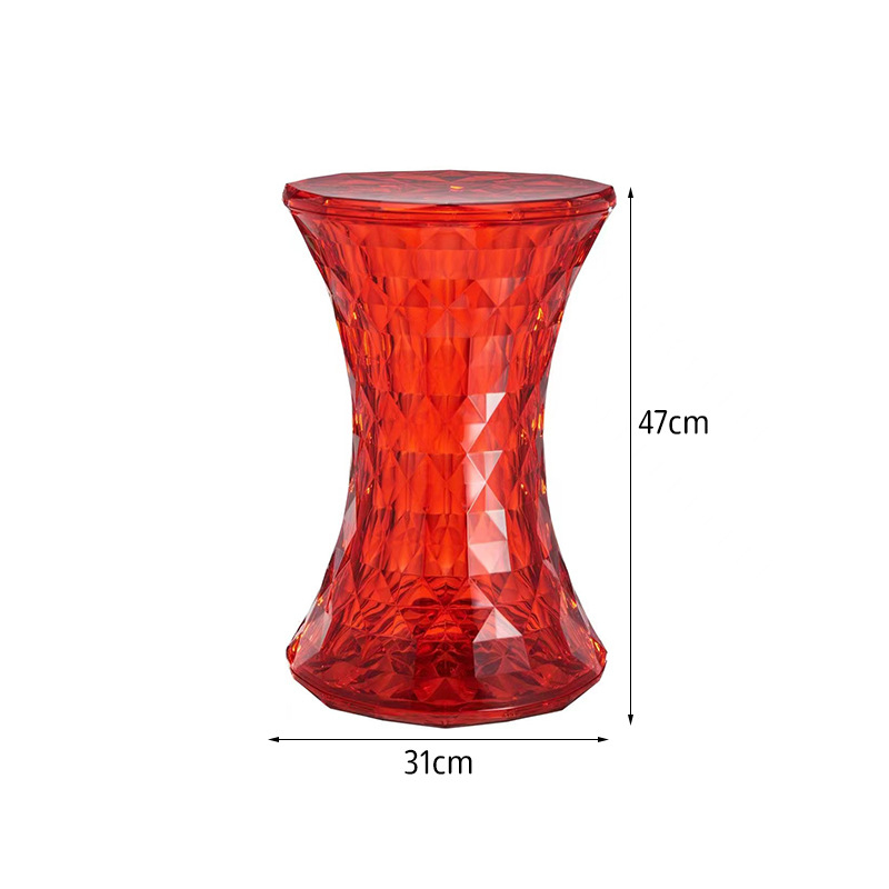 Акрилна табуретка за обувки и грим, модерен минимализъм, модел 306, пластмаса, обработка LOGO