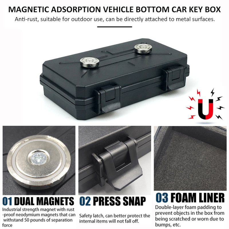 Cutie magnetică de depozitare - cutie de unelte portabilă pentru exterior, camping, ABS