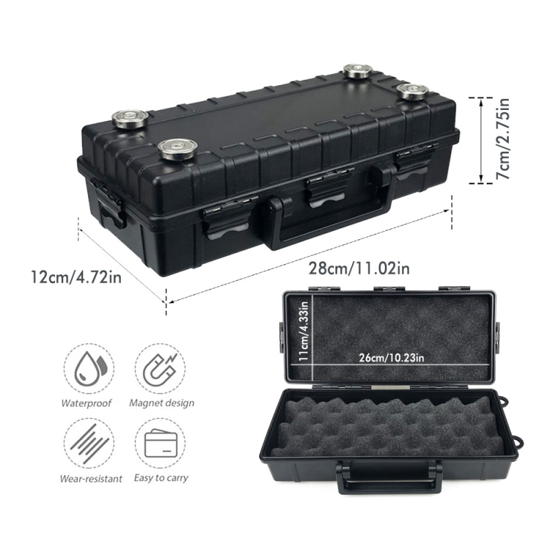 Cutie magnetică de depozitare - cutie de unelte portabilă pentru exterior, camping, ABS