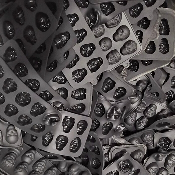 Μορφή σιλικόνης με κρανίο – ακανόνιστο σχήμα, για σοκολάτα, καραμέλες, ζελέ και πουτίγκα – μορφή για ψήσιμο