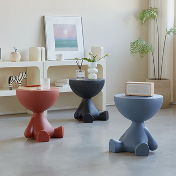 Маса за кафе с минималистичен северноевропейски дизайн, пластмасова основа, дървена рамка и мраморна горна повърхност, мултифункционална за дневната.