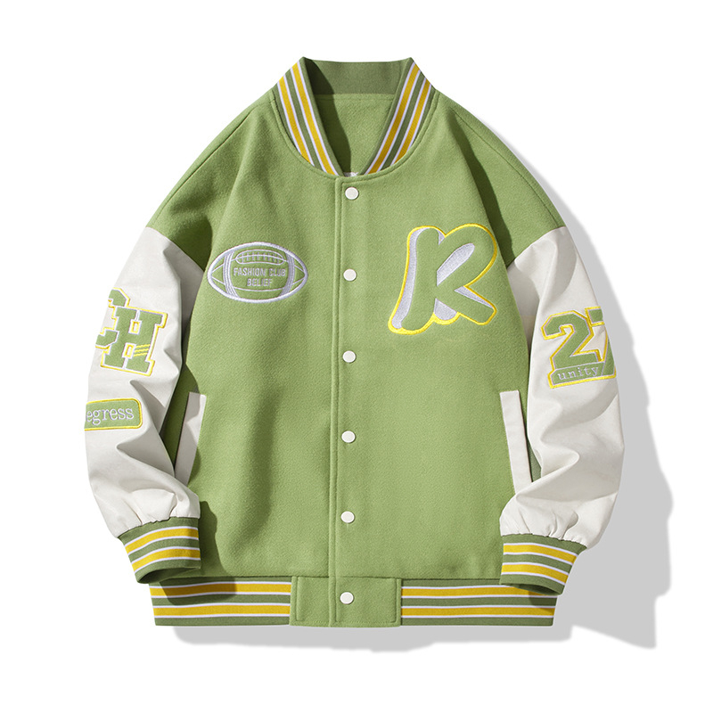 Яке за бейсбол с NASA съвместна бродерия, оригинален дизайн - дишащ текстил, основна материя полиестер 100%, подплата полиестер, стойков яка, едно редово закопчаване, дълги ръкави, нормална дължина, без качулка, пролет-есен, за мъже