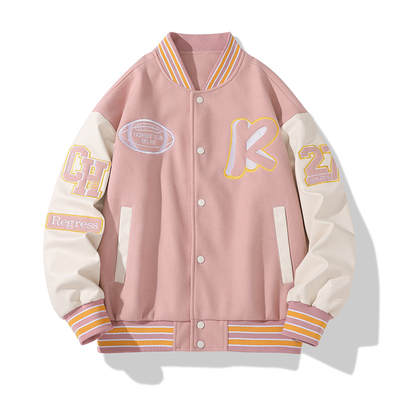 Яке за бейсбол с NASA съвместна бродерия, оригинален дизайн - дишащ текстил, основна материя полиестер 100%, подплата полиестер, стойков яка, едно редово закопчаване, дълги ръкави, нормална дължина, без качулка, пролет-есен, за мъже