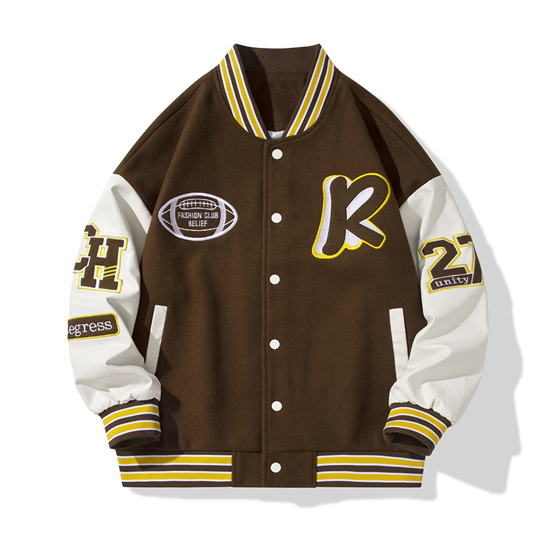 Яке за бейсбол с NASA съвместна бродерия, оригинален дизайн - дишащ текстил, основна материя полиестер 100%, подплата полиестер, стойков яка, едно редово закопчаване, дълги ръкави, нормална дължина, без качулка, пролет-есен, за мъже