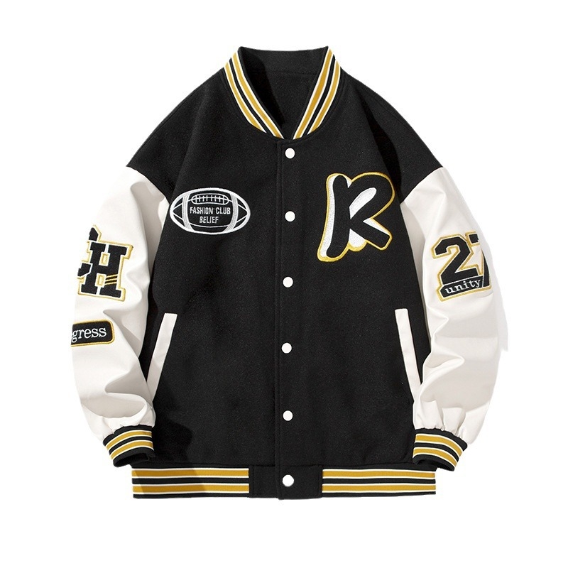 Яке за бейсбол с NASA съвместна бродерия, оригинален дизайн - дишащ текстил, основна материя полиестер 100%, подплата полиестер, стойков яка, едно редово закопчаване, дълги ръкави, нормална дължина, без качулка, пролет-есен, за мъже