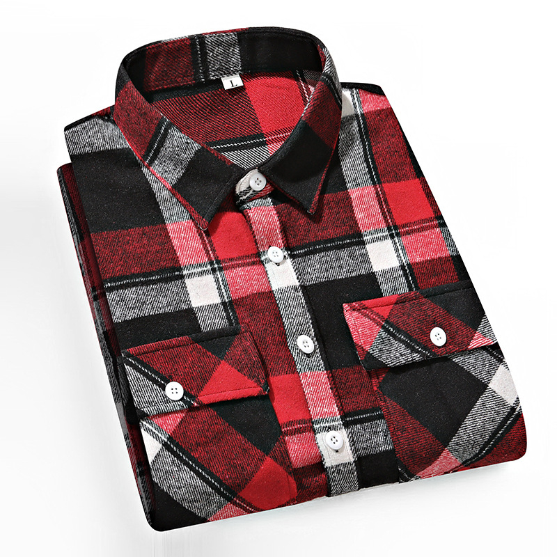 Риза с каре, лацкан яка, дълги ръкави, свободна кройка.