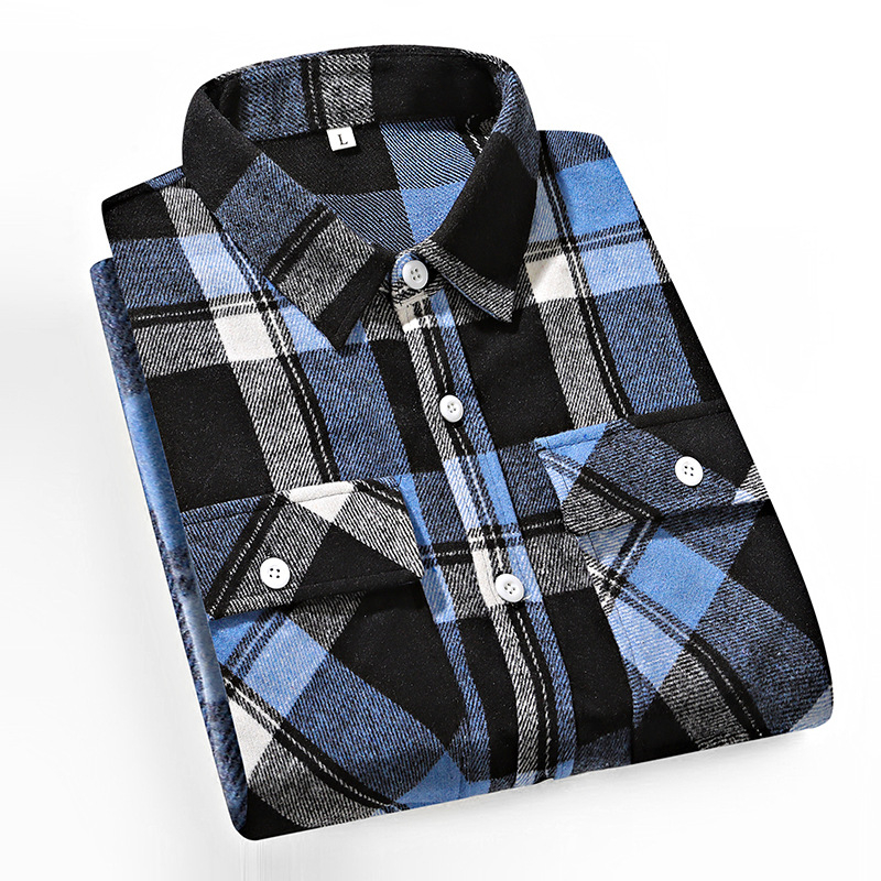 Риза с каре, лацкан яка, дълги ръкави, свободна кройка.