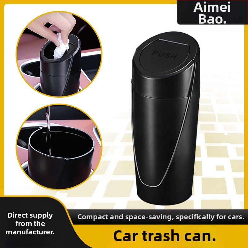 Κάδος απορριμμάτων αυτοκινήτου και μίνι κάδο αποθήκευσης κεντρικής κονσόλας, ABS, 1000 cm³, αδιάβροχος, ανθεκτικός σε κραδασμούς, προσαρμόσιμος