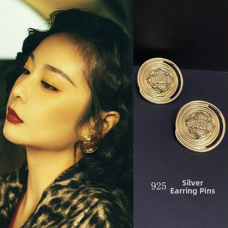 Обеци Readsilenter — сплав, електроплакиране, геометричен стил