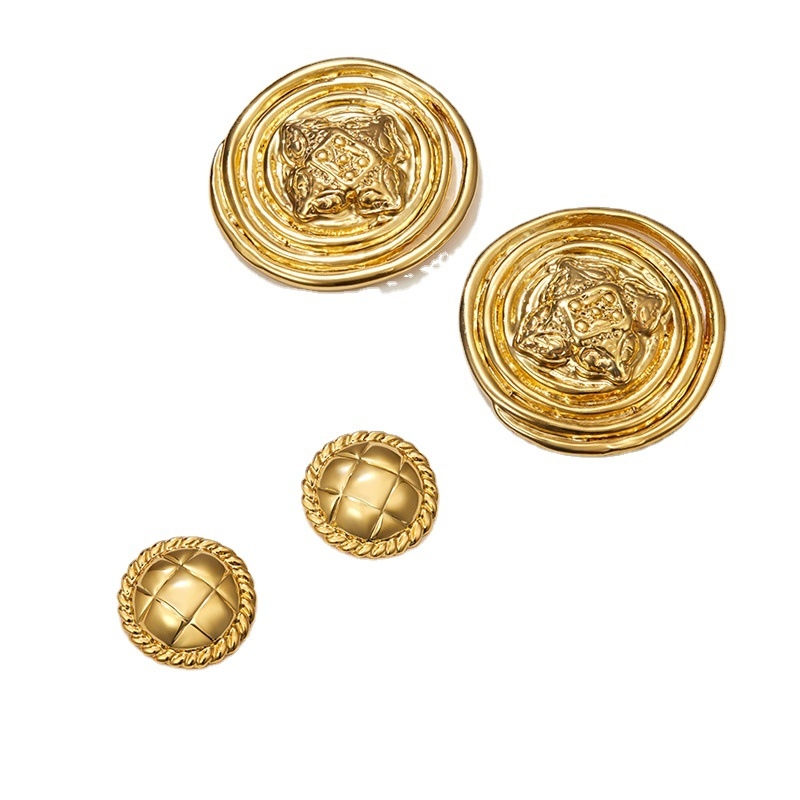 Обеци Readsilenter — сплав, електроплакиране, геометричен стил