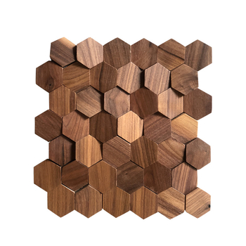 Стенно мозайково плочка - шестоъгълна мозаика, дървесен модел, полуматов финиш, модел A003