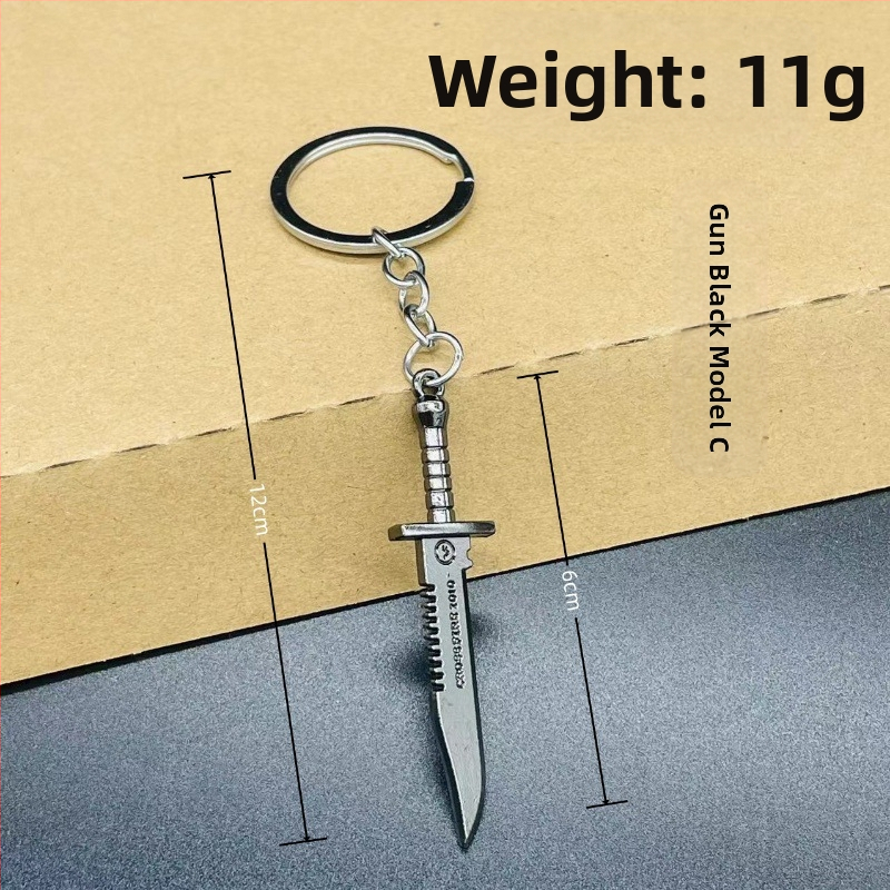 Valorant iedvesots atslēgu piekariņš ar M4 claw knife no cinka sakausējuma, mūsdienīgs minimālistiska dizains