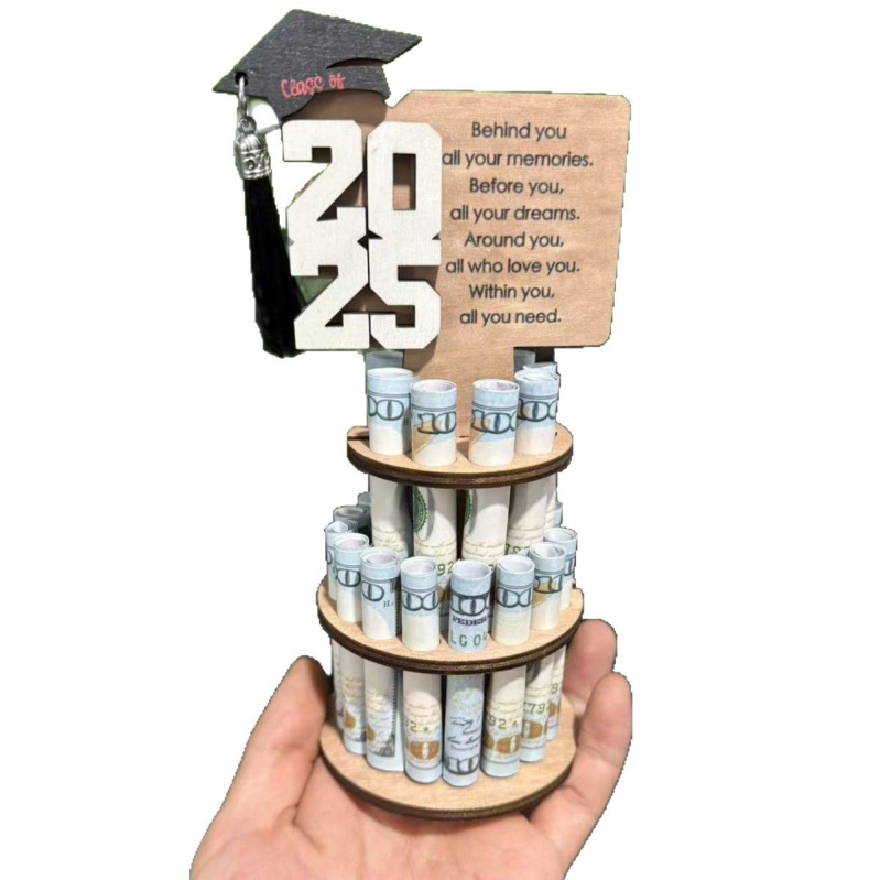 Портфейл с двоен клип за банкноти, модерен минимализъм, дървена конструкция