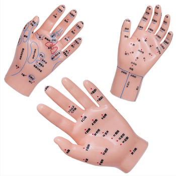 Модел на акупоините за ръце, крака и уши с меридиани – диаграма на рефлексология за обучение, пластмасов материал, комплект от 100 броя