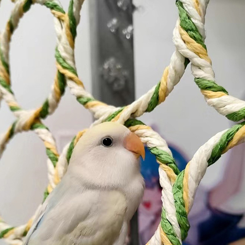 Стойка за шалове с 6 пръстена, вътрешна закачалка за дрехи, хартиено ратаново плетено катерещо гнездо за птици