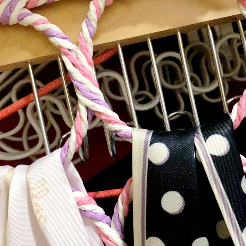 Стойка за шалове с 6 пръстена, вътрешна закачалка за дрехи, хартиено ратаново плетено катерещо гнездо за птици