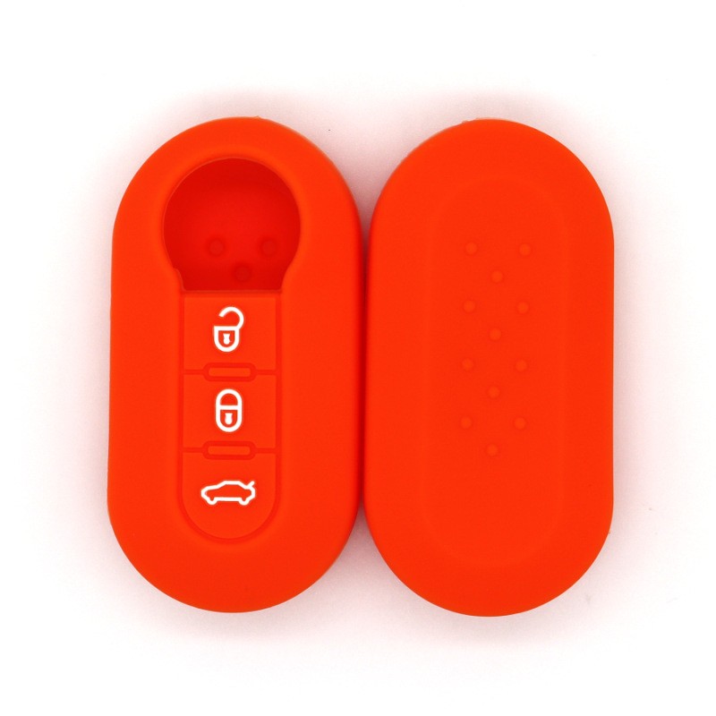 Silikonsko kućište Fiat – zaštitni poklopac za ključ automobila, jednostavan stil, kompatibilan s odgovarajućim ključem; mogućnost prilagođavanja; postupak: kapljasti gumeni kalup.