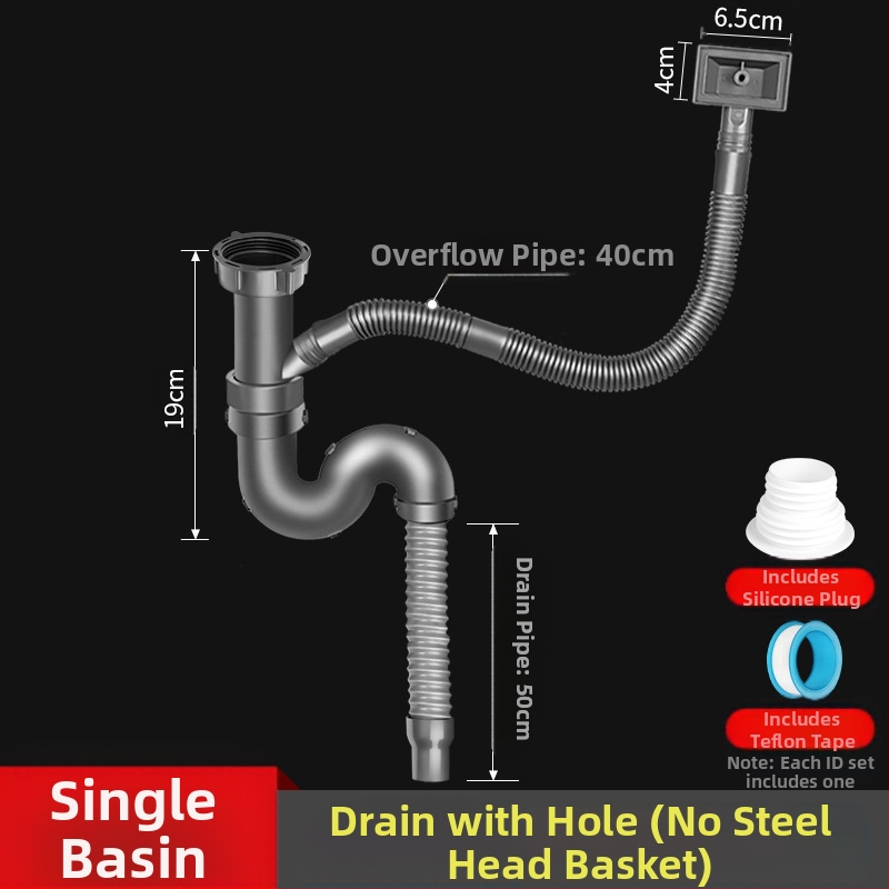 Win the bully Set odvoda za kuhinju s dvostrukim sudoperom – Model 10126, 304 nehrđajući čelik + ABS plastika, Moderan minimalistički stil