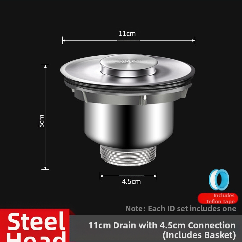 Win the bully Set odvoda za kuhinju s dvostrukim sudoperom – Model 10126, 304 nehrđajući čelik + ABS plastika, Moderan minimalistički stil