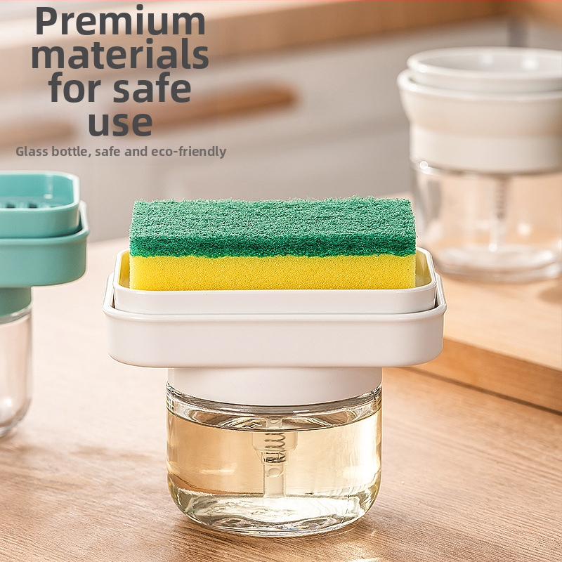 Стъклен дозатор за миене на съдове с ръчно натискане, модерен минималистичен стил, изработен чрез топене