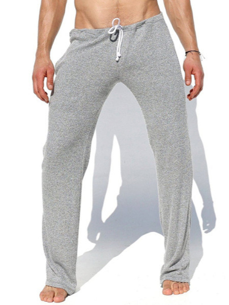 Pantaloni casual bărbați, drepti, talie medie, țesătură stretch poliester 90%, model monocrom